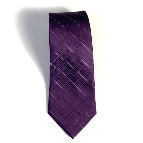Calvin Klein purple 100% silk men’s necktie - Picture 1 of 5